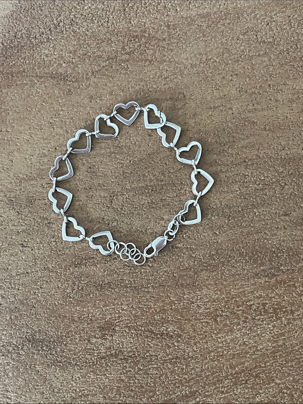 Sterling silver heart chain bracelet